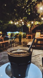 Close-up of coffee on table in restaurant