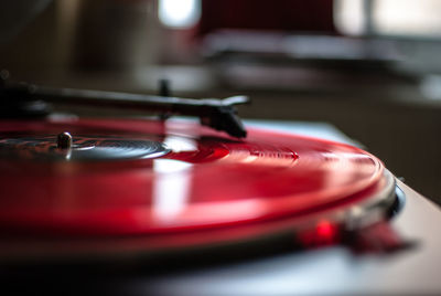 Close up of turntable