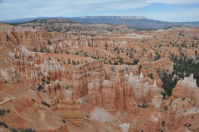 High angle view of rock formations at bryce canyon national park