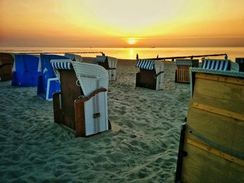 Scenic view of sea at sunset