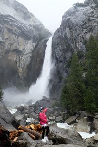 Scenic view of waterfall