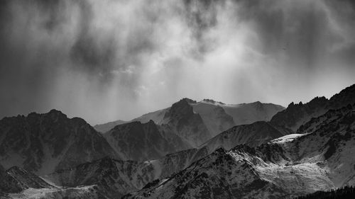 Panoramic view of mountains against sky