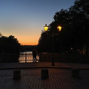 View of street lights at night