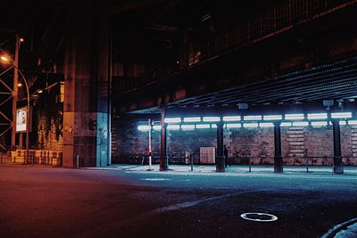 View of illuminated buildings at night