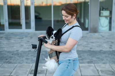 Young woman with dog