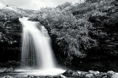 Scenic view of waterfall