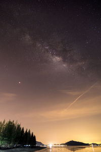 Scenic view of star field against sky at night