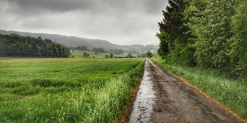 Scenic view of land against sky