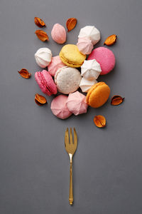 Close-up of candies against white background