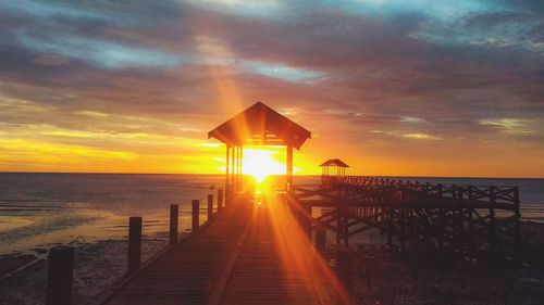 Scenic view of sunset over sea