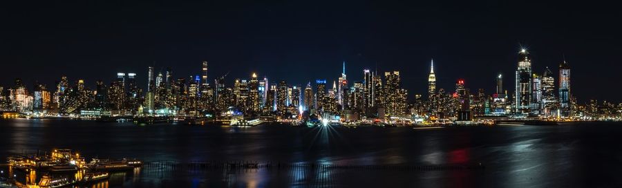 Illuminated city at night