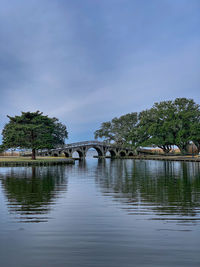 Wooden arch bridge. corolla outer zbanks, north carolina