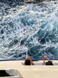 Woman relaxing on beach