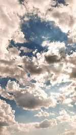 Low angle view of clouds in sky