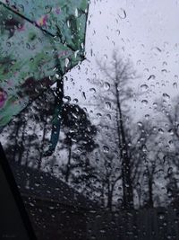 View of rain drops on window