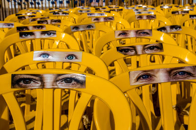 Full frame shot of yellow umbrella