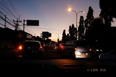 Traffic on road at night