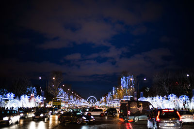 Illuminated street light at night