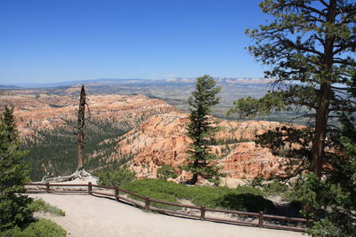 Scenic view of mountains against clear sky