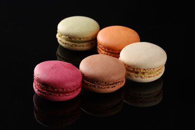 Close-up of macaroons on table