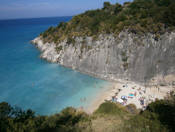 High angle view of beach against sky