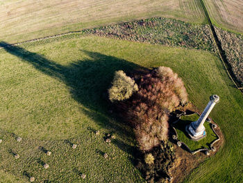 High angle view of sunlight falling on land