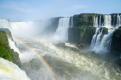 Scenic view of waterfall