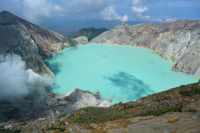 Panorama of ijen crater