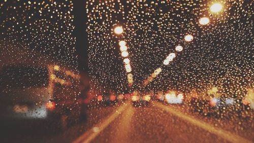 View of road at night