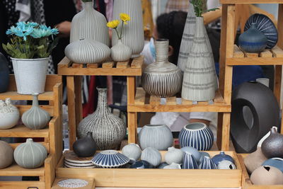 Group of people at market stall