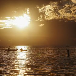 Scenic view of sea at sunset