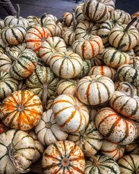 Full frame shot of pumpkins in market