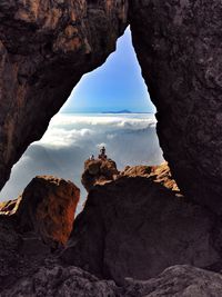 Rock formations on cliff