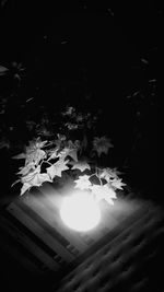 Close-up of illuminated lighting equipment on table