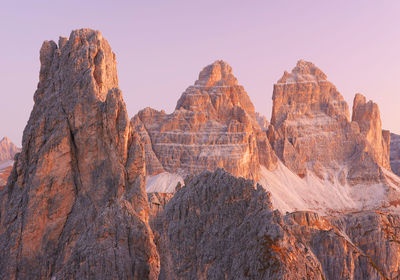 Low angle view of rock mountain against sky