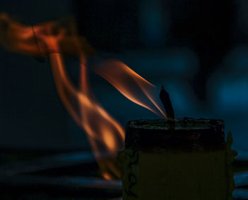 Close-up of a candle flame. 