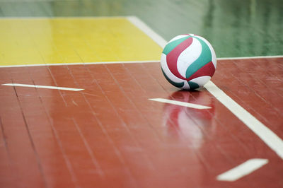 Close-up of ball on floor