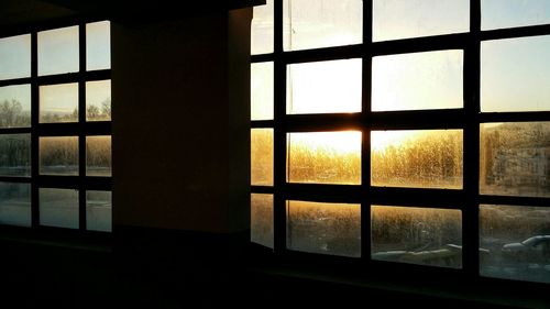 View of building through window