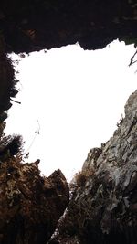 Low angle view of mountain against clear sky