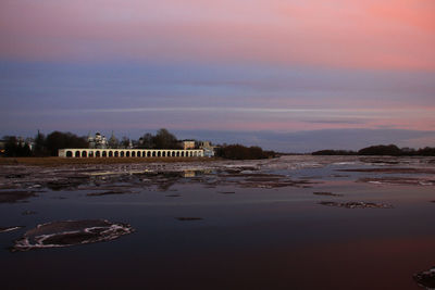 Scenic view of water against sky