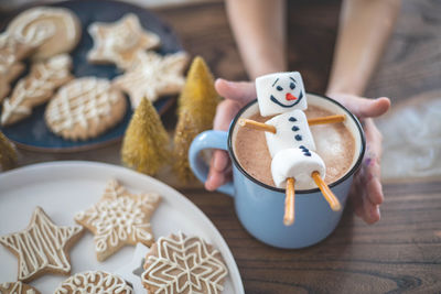 Close-up of cookies on table