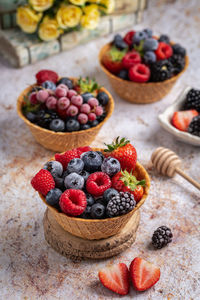 Waffle fruit  bowl