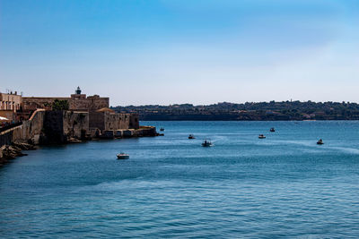 The coast of ortigia with fort vigliena.