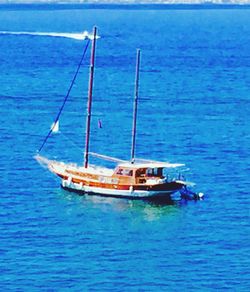 Boats sailing in sea