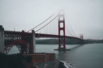 View of foggy golden gate bridge