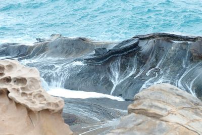 Scenic view of rocks in sea