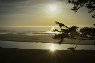 Scenic view of sunset over sea