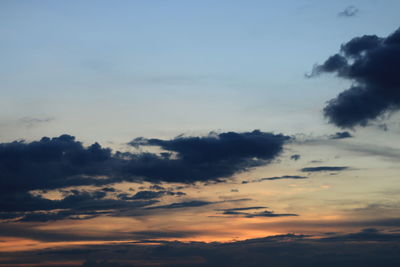 Low angle view of sky during sunset