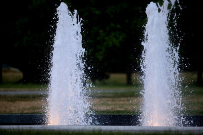 Water splashing in fountain at park