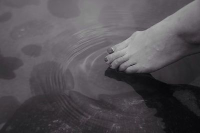 Reflection of people in water